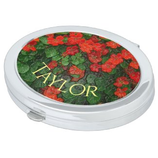 Floral/Dainty Red Flowers/Personalize With Name
