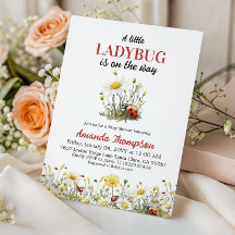 Floral Daisy A Little Ladybug Baby Shower