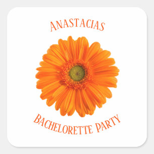 Floral Daisy Bachelorette Party personalized Square Sticker