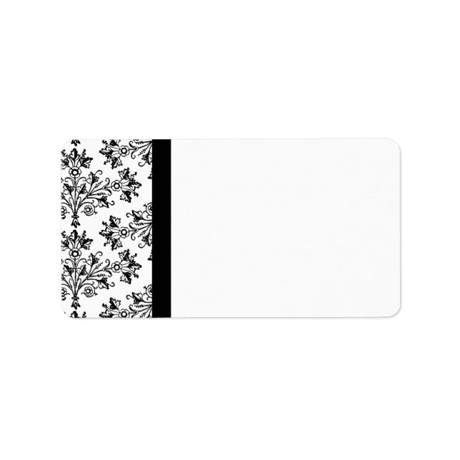 Floral Daisy Black White Blank Address Labels (Front)