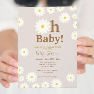 Floral Daisy Bohemian Baby Shower Invitation