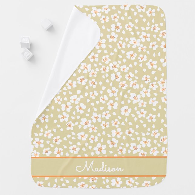 Floral Daisy Custom Name Baby Blanket (Creator Uploaded)