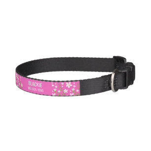 Floral Daisy Dog Collar with Name Number Daisies