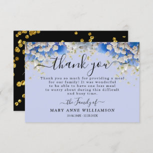 Floral Daisy Modern Funeral Food Thank You Card