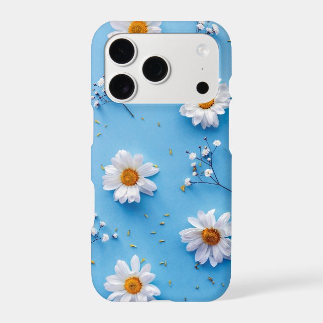 Floral Daisy Pattern - Light Blue Case-Mate iPhone Case (Back)
