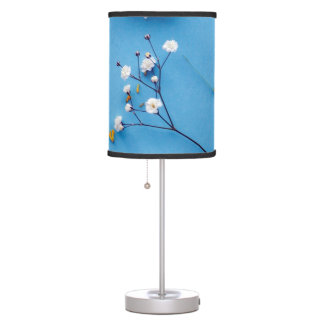 Floral Daisy Pattern - Light Blue Table Lamp