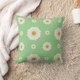 Floral Daisy Pattern Throw Pillow