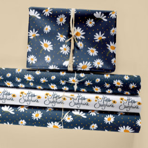Floral Daisy Patterns Trio Decoupage Gift Wrapping Paper Sheets