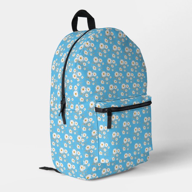 floral daisy printed backpack (Back Corner Left)