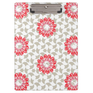 Floral Daisy Prints on Grey Petals Clipboard