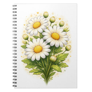 Floral Daisy Spiral Notebook