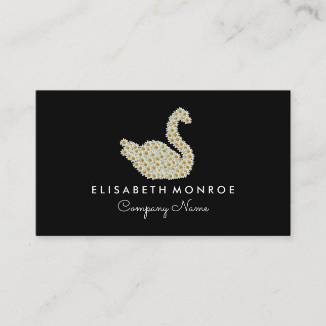 Floral Daisy Swan, Floristry Business Card (Front)