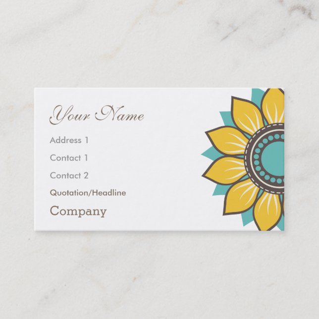 Floral Daisy Trendy Modern Design Business Card (Front)