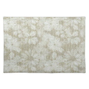 Floral Daisy Velvety Cream Texture Cloth Placemat