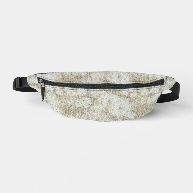 Floral Daisy Velvety Cream Texture Fanny Pack (Front)