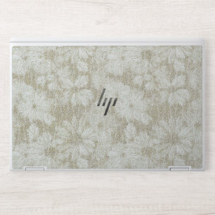 Floral Daisy Velvety Cream Texture HP Laptop Skin