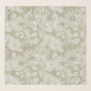 Floral Daisy Velvety Cream Texture Scarf