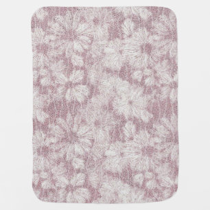 Floral Daisy Velvety Dusty Pink Baby Blanket