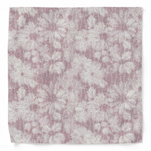 Floral Daisy Velvety Dusty Pink Bandana