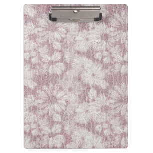Floral Daisy Velvety Dusty Pink Clipboard
