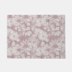 Floral Daisy Velvety Dusty Pink Doormat
