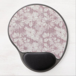 Floral Daisy Velvety Dusty Pink Gel Mouse Pad