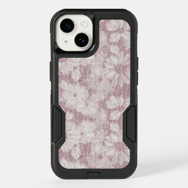 Floral Daisy Velvety Dusty Pink Otterbox iPhone Case (Back)