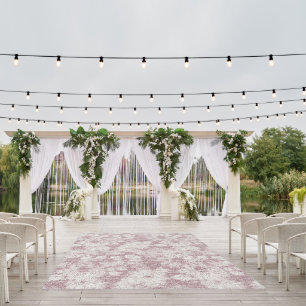 Floral Daisy Velvety Dusty Pink Outdoor Rug