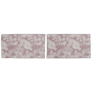 Floral Daisy Velvety Dusty Pink Pillow Case