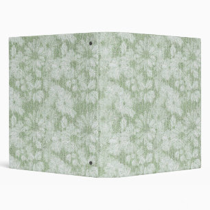 Floral Daisy Velvety LIme Green 3 Ring Binder