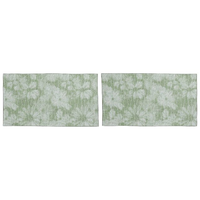 Floral Daisy Velvety LIme Green Pillow Case (Back-Set)
