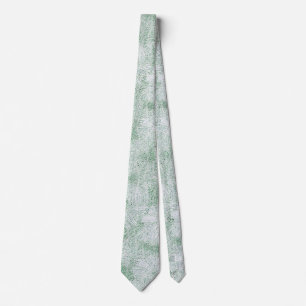 Floral Daisy Velvety Mint Green Neck Tie