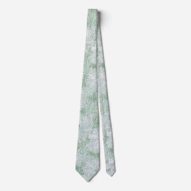 Floral Daisy Velvety Mint Green  Neck Tie (Front)