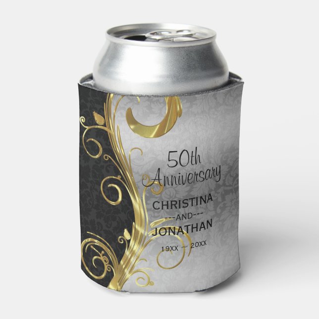 Floral Damask  Can Cooler (Can Front)