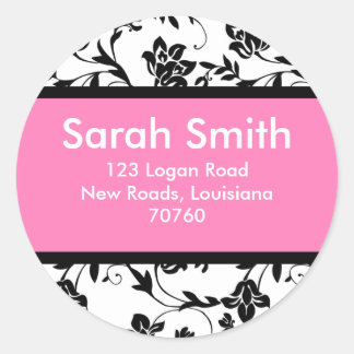 Floral Damask Classic Round Sticker