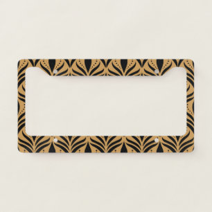 Floral Damask: Elegant Vintage License Plate Frame