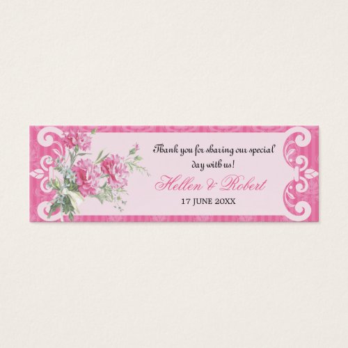 Floral Damask Elegant Wedding Favor Tag Business Card