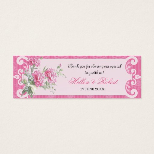 Customizable Floral Damask Elegant Wedding Favor Tag Business Card