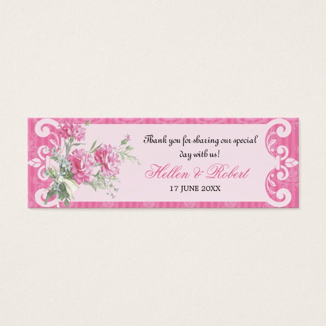Floral Damask Elegant Wedding Favor Tag (Front)