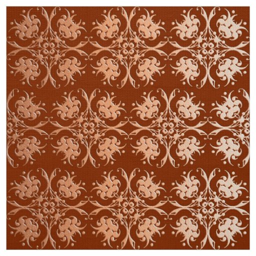 floral damask golden pattern fabric