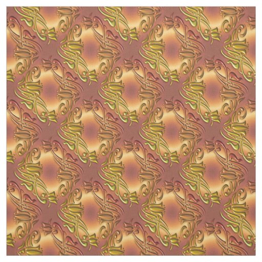 Floral damask golden pattern fabric