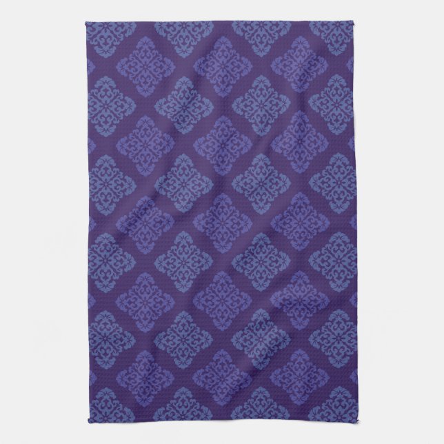 Floral Damask Pattern Kitchen Towel (Vertical)