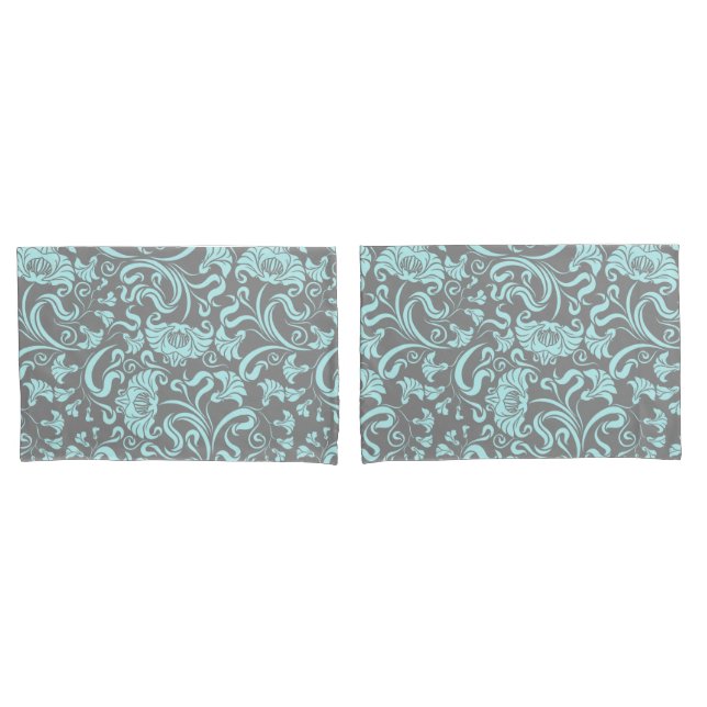 Floral/Damask Pattern Pillow Case (Front-Set)
