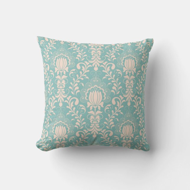 Floral/Damask Pattern Throw Pillow (Front)