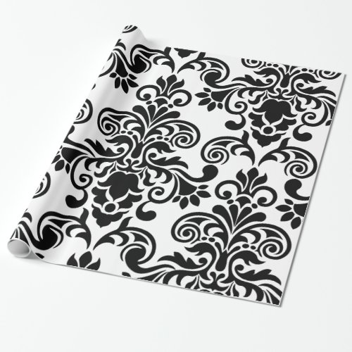 Floral Damask Patterned Wrapping Paper