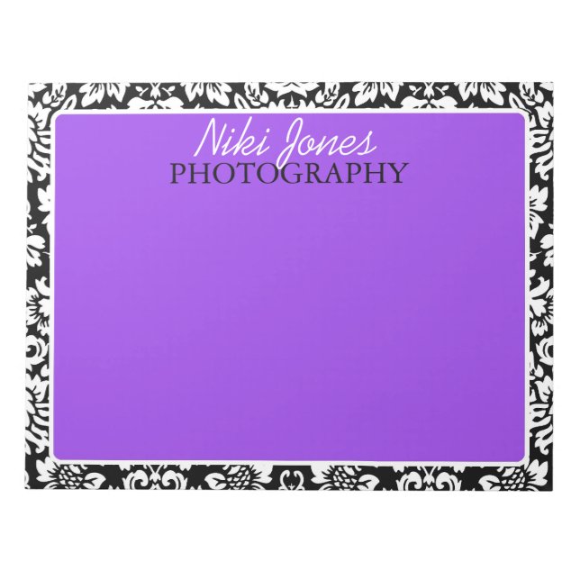 Floral Damask | Purple Notepad (Front)