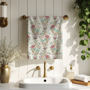 Floral Damask Towel Soft Vintage Bath Statement