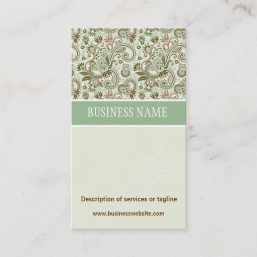 Customizable Floral Damask Trimming Business Card