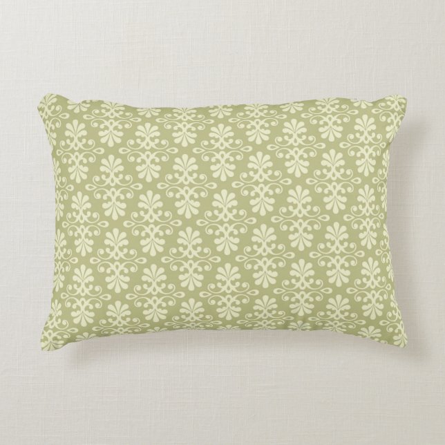 Floral damask wallpaper accent pillow (Front)