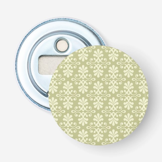 Floral damask wallpaper bottle opener (Front)
